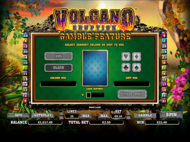 Риск-игра в автомате Извержение вулкана